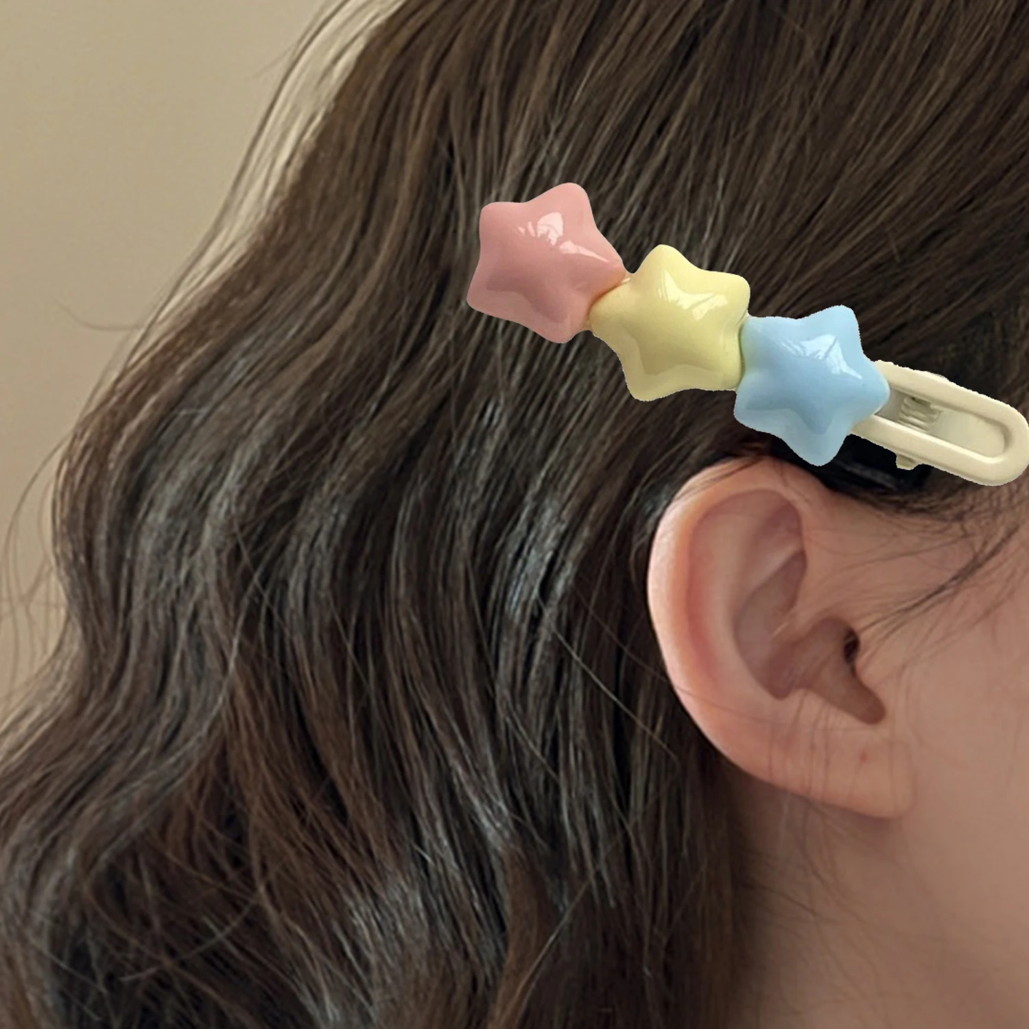 女の子のためのキャンディーカラーのスターヘアピン,甘い五芒星のヘアクリップ,サイドバングバレッタ,かわいい,y2k,ヘアアクセサリー,1個