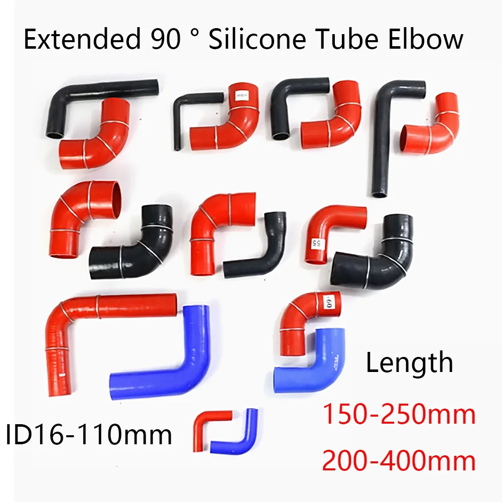 Extended 90 ° Turbocharger Connecting Pipe Blue High Temperature Resistant Silicone Connecting Hose Intercooler Connecting Pipe