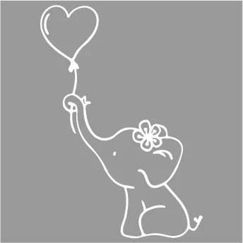 Elephant Heart Balloon Vinyl Decal for Car Windows, Tablets, Laptops, Water Bottles, etc motorcycle Car decoration F.I.A.T.