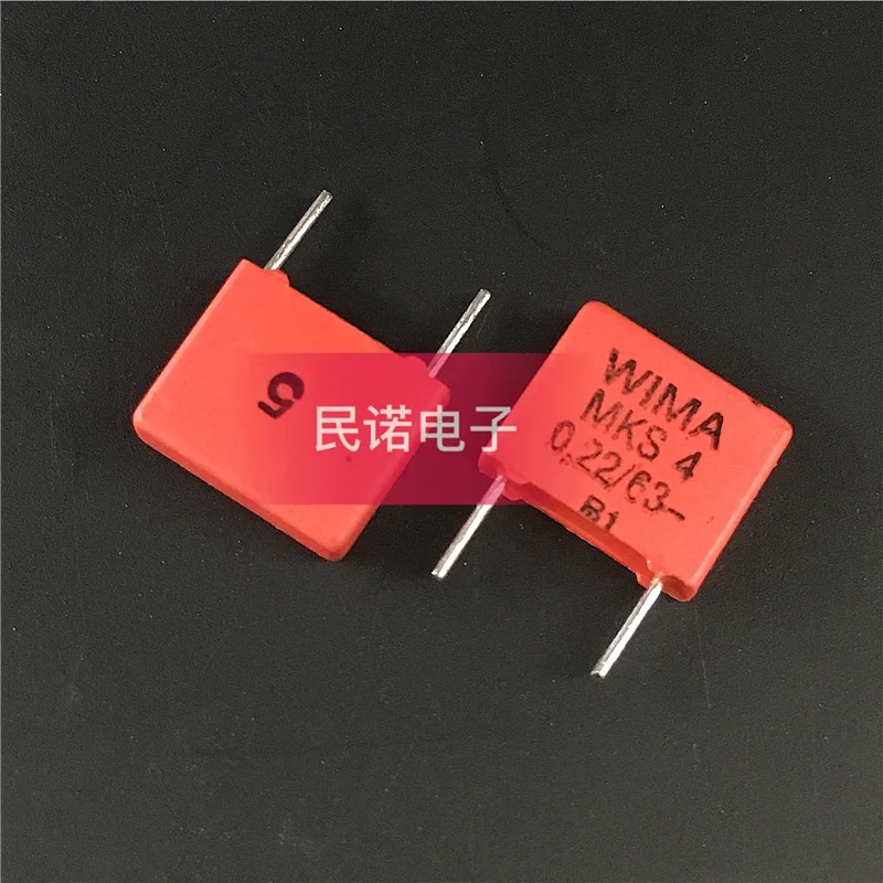 

5/10/50pcs German WIMA Film Capacitor MKS4 63V 0.22UF 63V 224 220NF Pitch 7.5mm Audio passive capacitor
