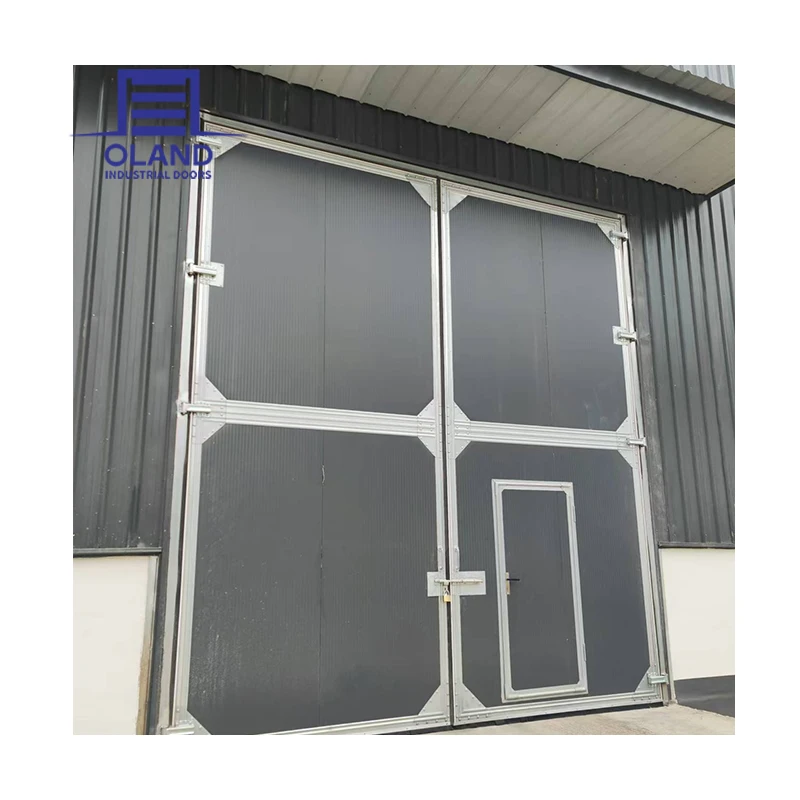 Customized Electric Industrial Sliding Double Leaf Swing Door With Thermal Insulated For Workshop Or Warehouse