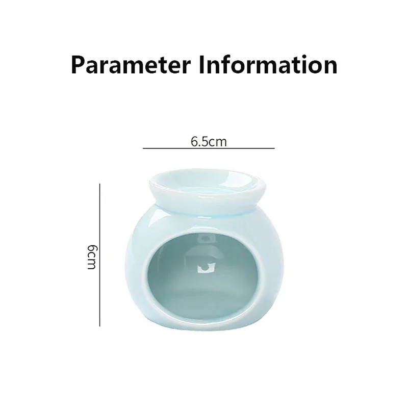 Porcelain Aroma Burner Essential Oil Furance Mini Candle Holder Solid Color Ceramic Crafts Fragrance Item Living Room Home Decor - view 6
