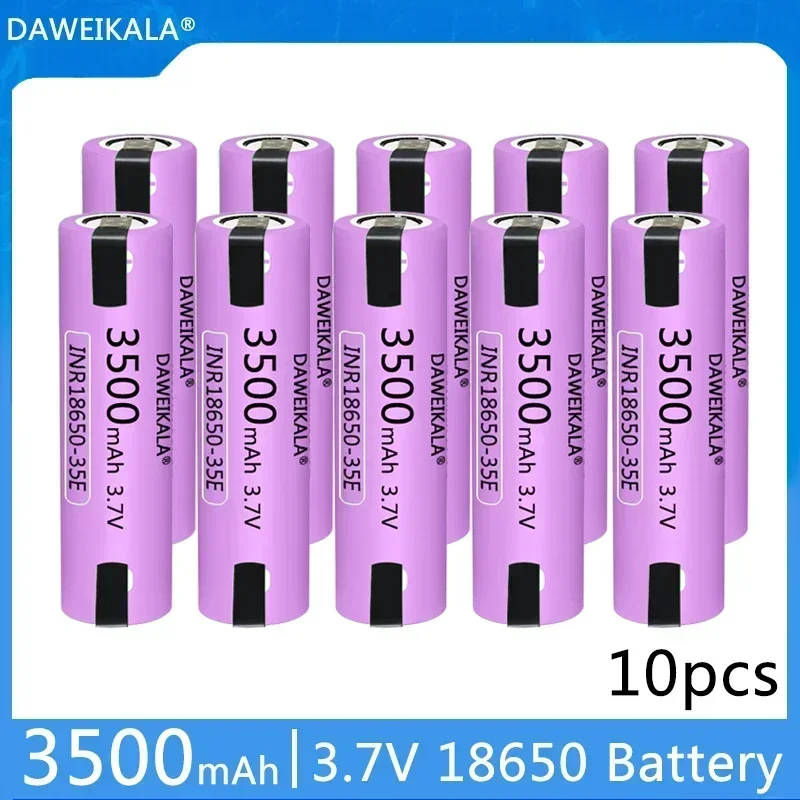 2025 nuevo 35E 18650 3500mah batería recargable de descarga de alta potencia descarga de alta potencia, 20a alta corriente + níquel DIY
