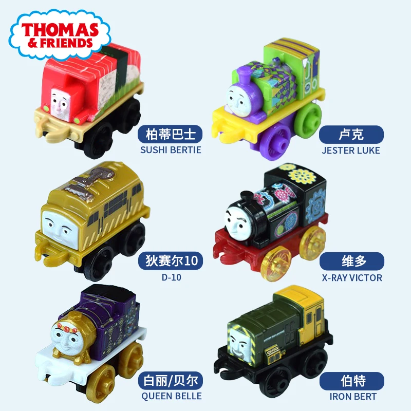 Thomas & Friends Minis Collectible Toy Train, Nia Diesel Train Set, brinquedos educativos infantis, presentes de aniversário, 3 Pacotes