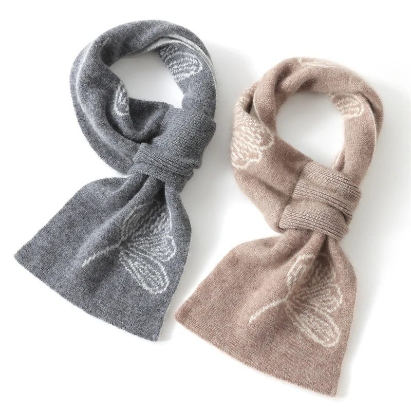 

Women's High Quality 100% Cashmere Scarf Knitted Warm Fashion Embroidered Perforated Soft And Comfortable Winter Accessory
