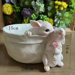 Cute Creative Simulation Courtyard New Rabbit Pot Home Balcony Succulent Cartoon Ornaments Flower Pot Decoration