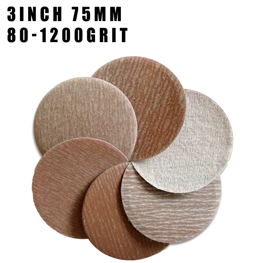 3 Inch 75mm Back Flocked Air Abrasive Disc 80-1200 Grit Sandpaper Flocked Self-adhesive Dry Sandpaper Sanding For car Metal