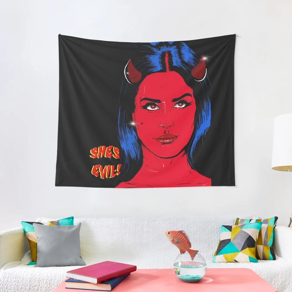 

SHES EVIL Tapestry Outdoor Decoration Decorative Wall Bedrooms Decor Wall Decor Hanging Tapestry