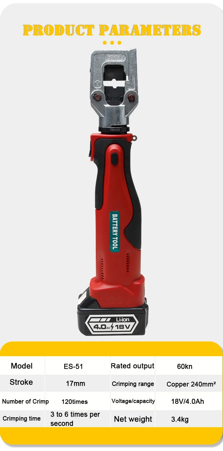 240Mm steel hydraulic cable crimper tool international standards organization certification