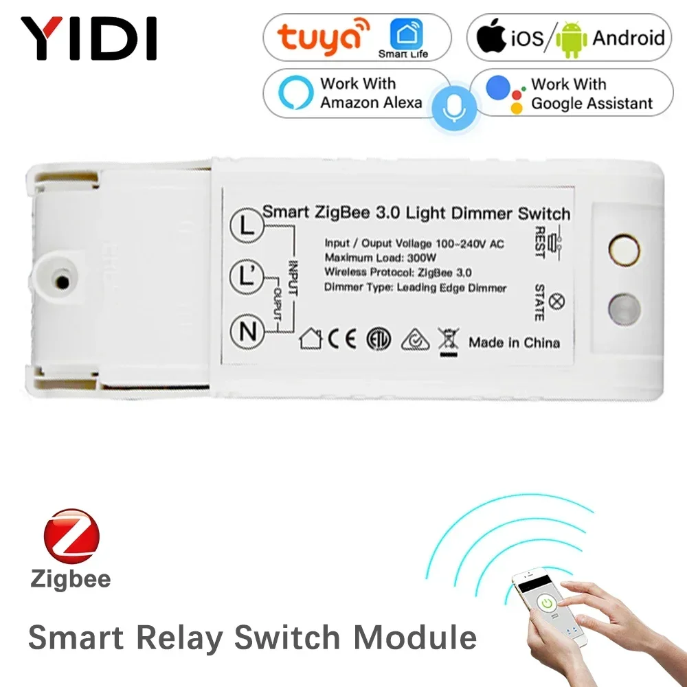 Customized Zigbee Smart Home Automation Dimmer Switch Remote Control Work with Echo Plus Alexa SmartThings for Zigbee 3.0 Hub