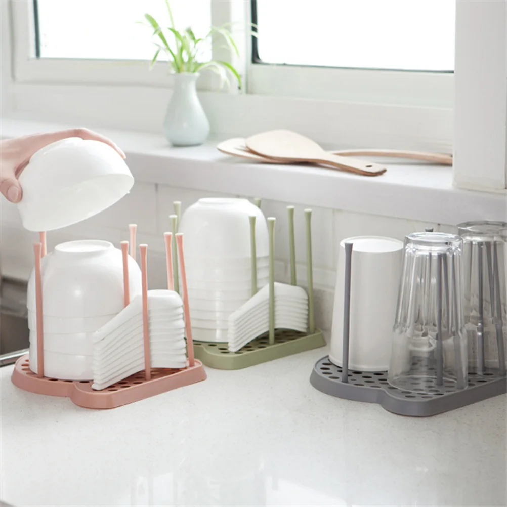 

Dish Drying Rack Kitchen Bowl Chopstick Storage Pink 19 3x16 5x15 5cm PP Material Space Saver Design Lightweight Rust