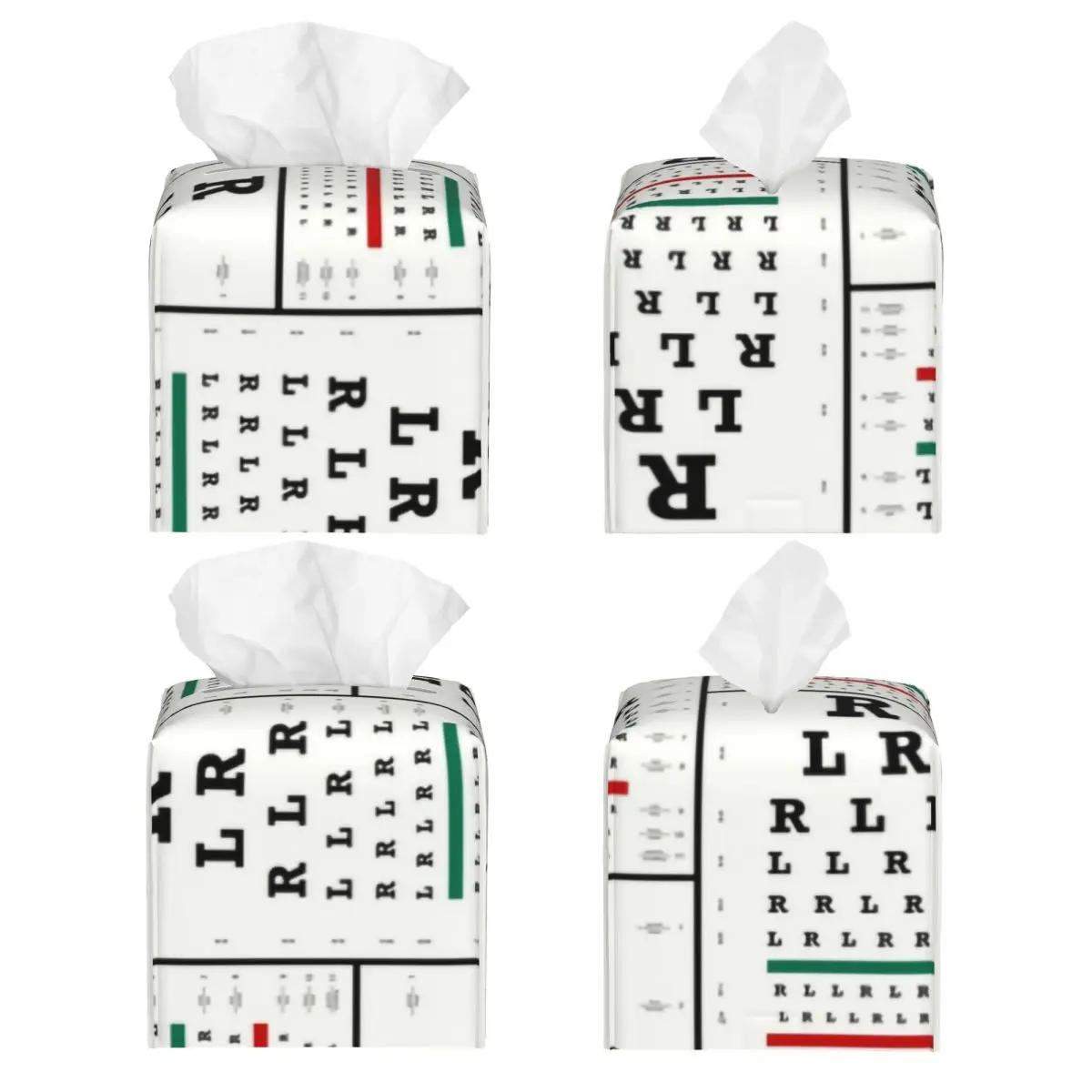 Custom Funny Drummers Eye Chart Tissue Box Holder Square PU Leather Facial Tissue Box Cover for Car Office