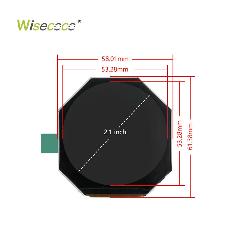 New 2.1 Inch TFT Lcd Display 480*480 Ips Screen Spi+rgb 41pin 450 Nits Brightness Round TFT Lcd Display Module