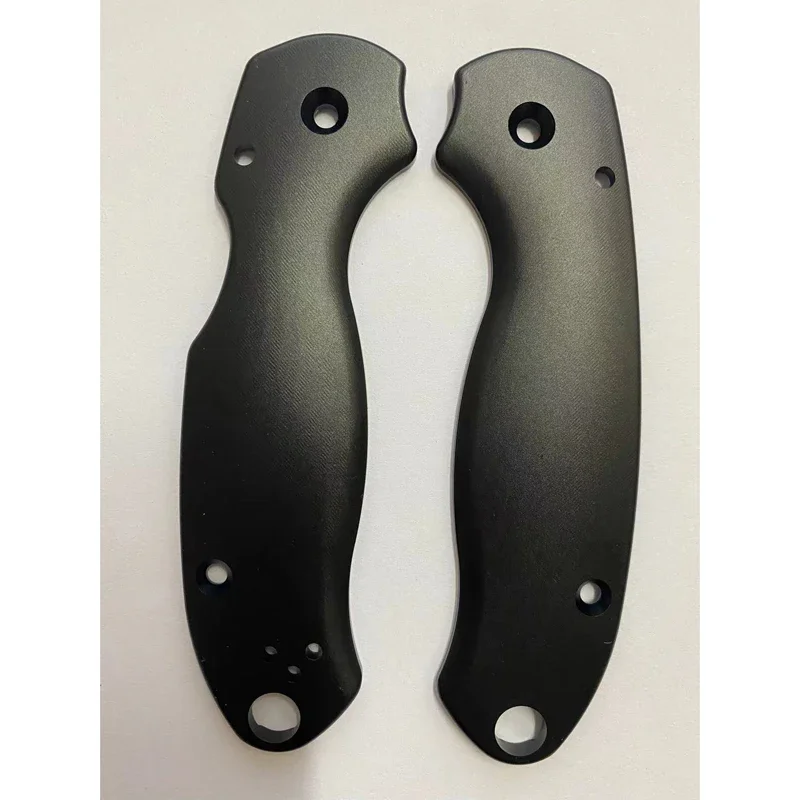 New 1 Pair Black Aluminum Alloy Grip Handle Scales for Spyderco C223 Para3 Knives