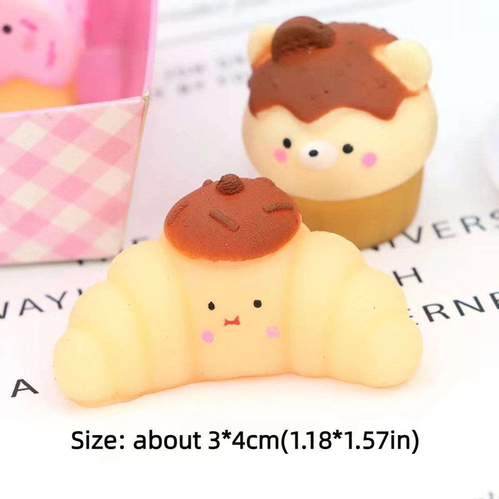 1Pcs Soft Baking Blind Box Surprise Style Random Squeeze Dessert Toys Kawaii Croissant Independent Packaging Blind Box