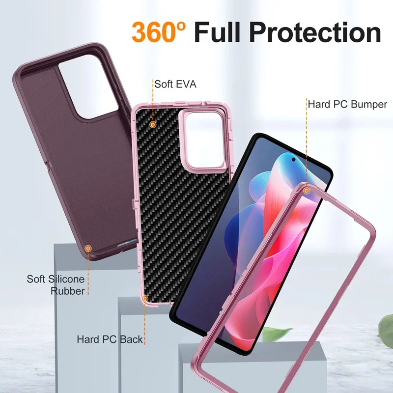 Heavy Duty Otter Armor Box Case for Motorola Moto G 5G 2024 Moto G Stylus Play Power Hard Silicone Shockproof Back Full Cover