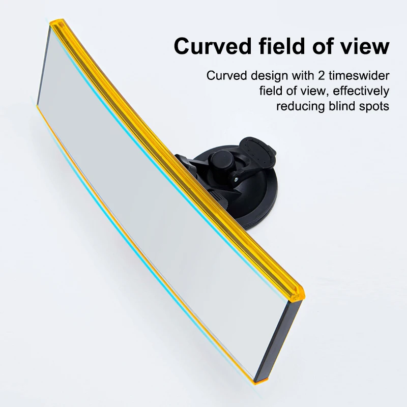 SEAMETAL Car Interior Curved Rearview Mirror Ultra High Definition Baby Mirrors Suction Cup Wide Angle Rear View Convex Mirror