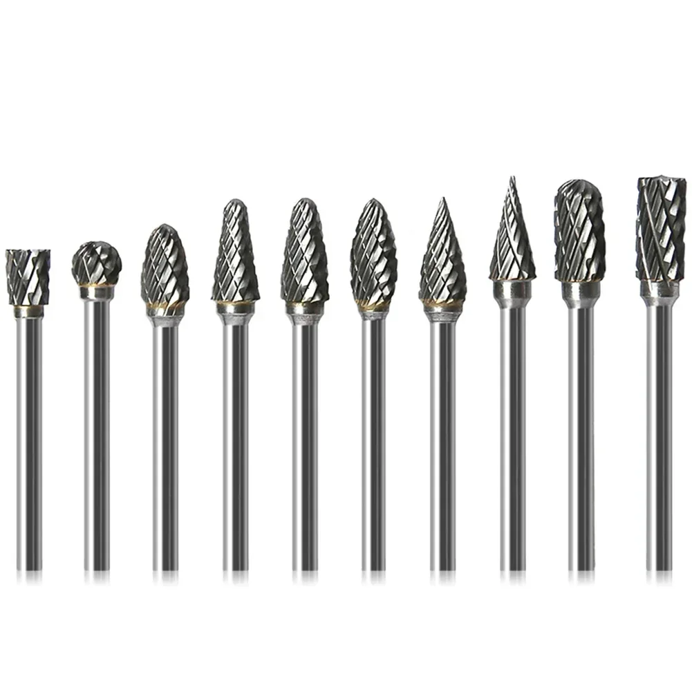 Tungsten Carbide Burr Drill Bits Set Milling Cutter For Metal Wood Electric Rotary Tools Grinding Head Accessories For Electric