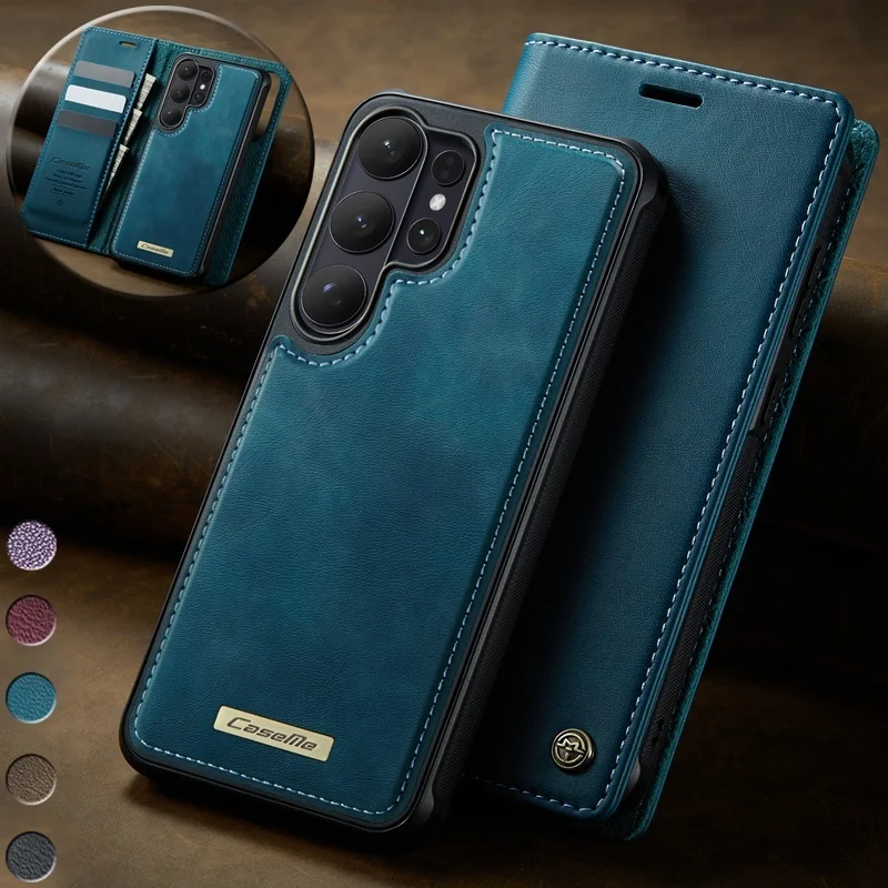 

2 IN 1 Leather For Magsafe Wallet Phone Case for Samsung Galaxy S26 Plus S25 Ultra S24 FE S23 S22 S21 S20 Card Holder Cover Etui