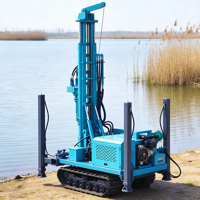 Pneumatic DTH Drill Rig with High Impact Frequency for Fast Penetration in Fractured Rock