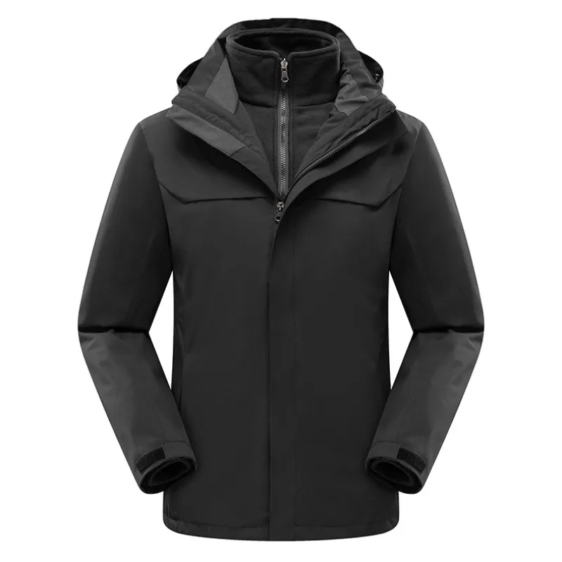 

Customized wholesale seam glue jacket men two-piece set can be removed windproof waterproof three-in-one warm mountaineering