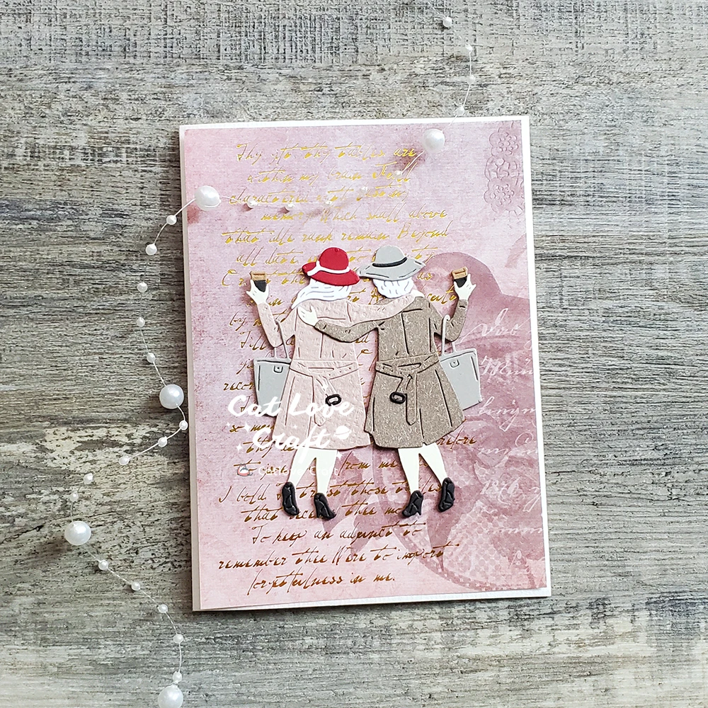 Catlove Windcoat Grandmother Metal Cutting Dies Scrapbooking Mold Stencil Die Cuts Card Making DIY Craft Embossing New Dies view 2