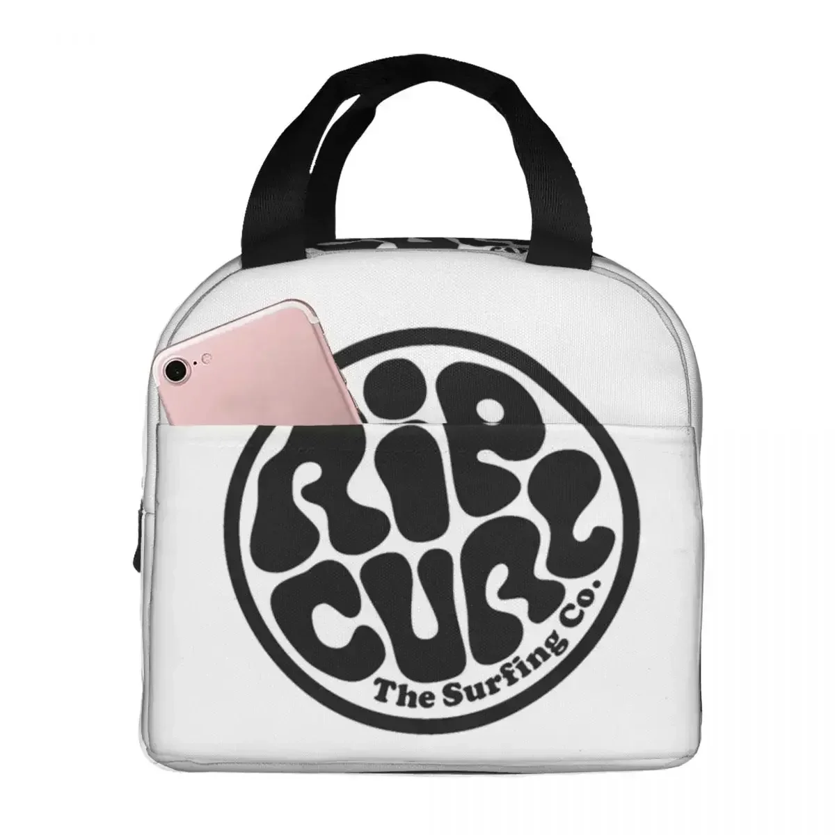 

Rip Curl Logo Lunch Bags Insulated Bento Box Waterproof Lunch Tote Resuable Picnic Bags Cooler Thermal Bag for Woman Children