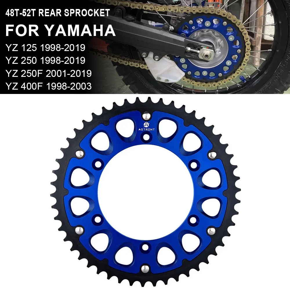 

Задняя звездочка для мотоциклов 48T-52T для YAMAHA YZ125 YZ250 YZ250F YZ400F YZ426F YZ450F WR250 WR250F WR400F WR426F WR450F YZ 400 F