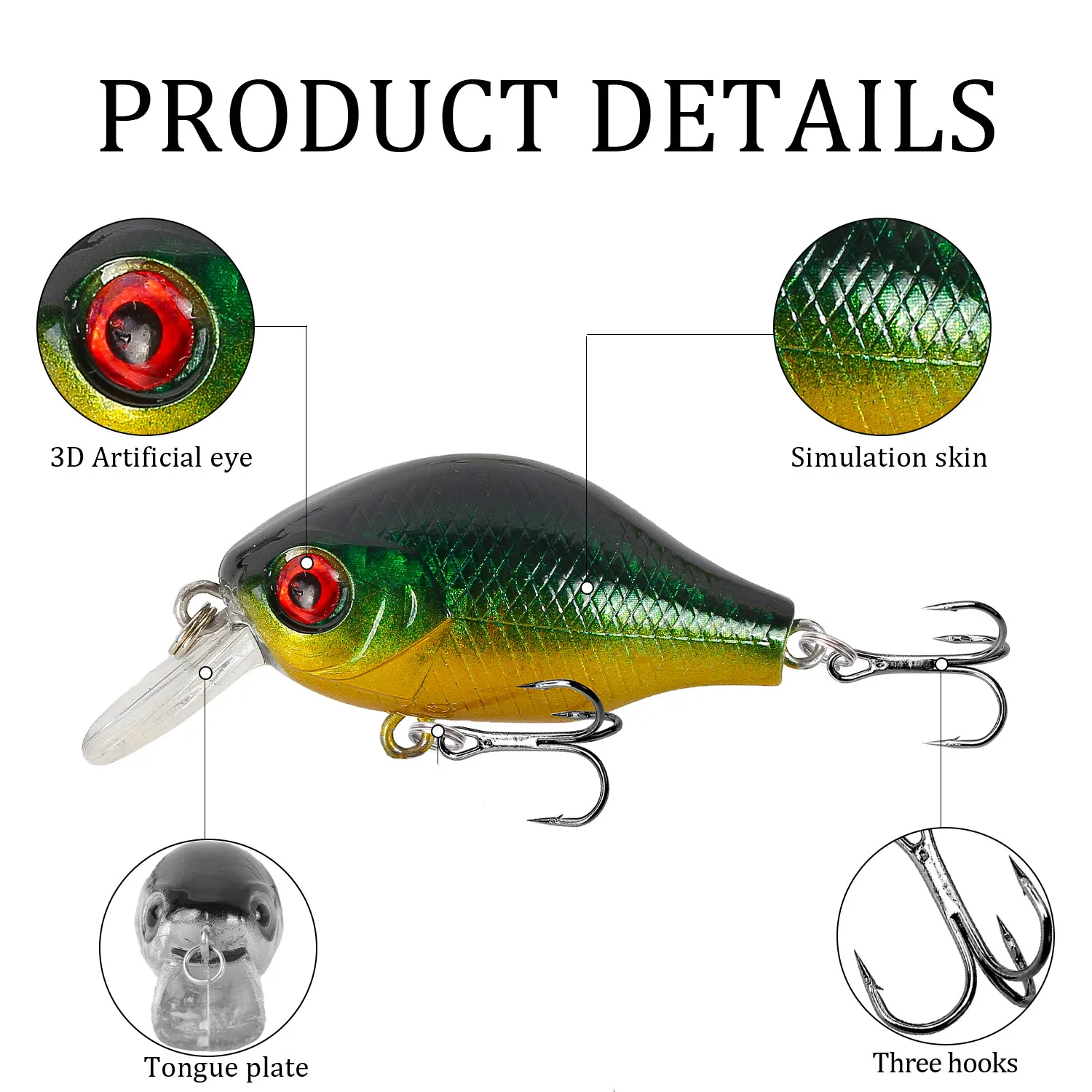 Crankbait Fishing Lure 5.5cm/8.5g Floating Artificial Plastic Hard bait Bass Fishing Wobblers Pike Trolling Pesca Carp Fishing