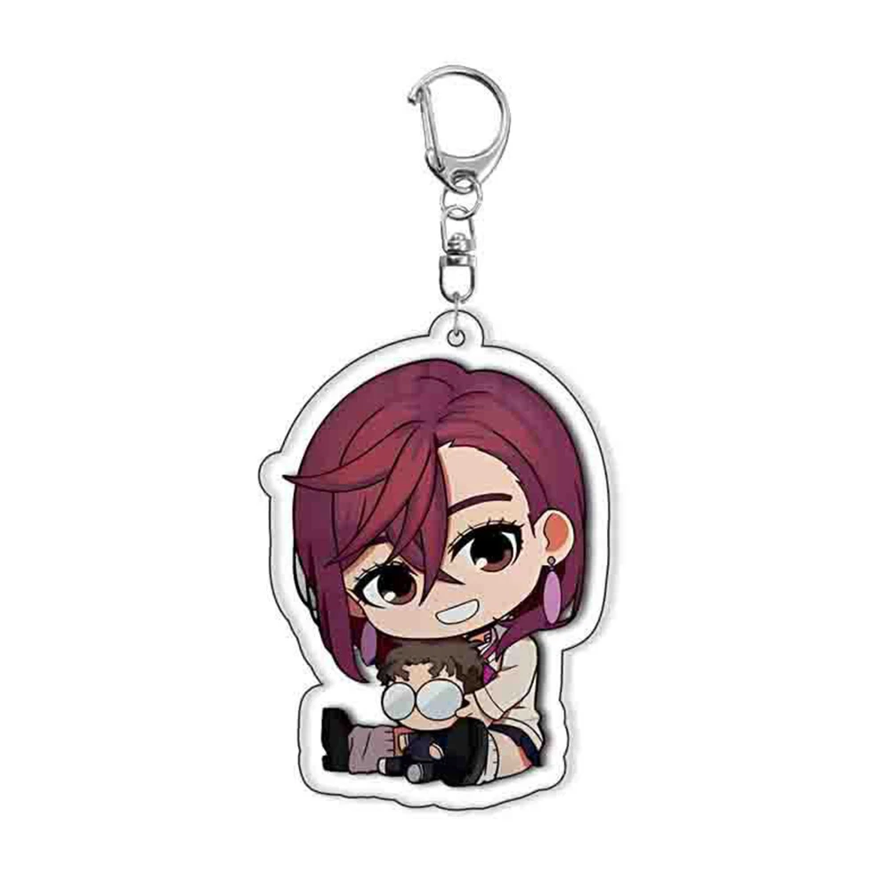 Anime Dandadan Momo Ayase Jiji Ken Takakura Okarun Cosplay Keychain Figure Keyring Acrylic Key Chain Cute Pendant Accessories