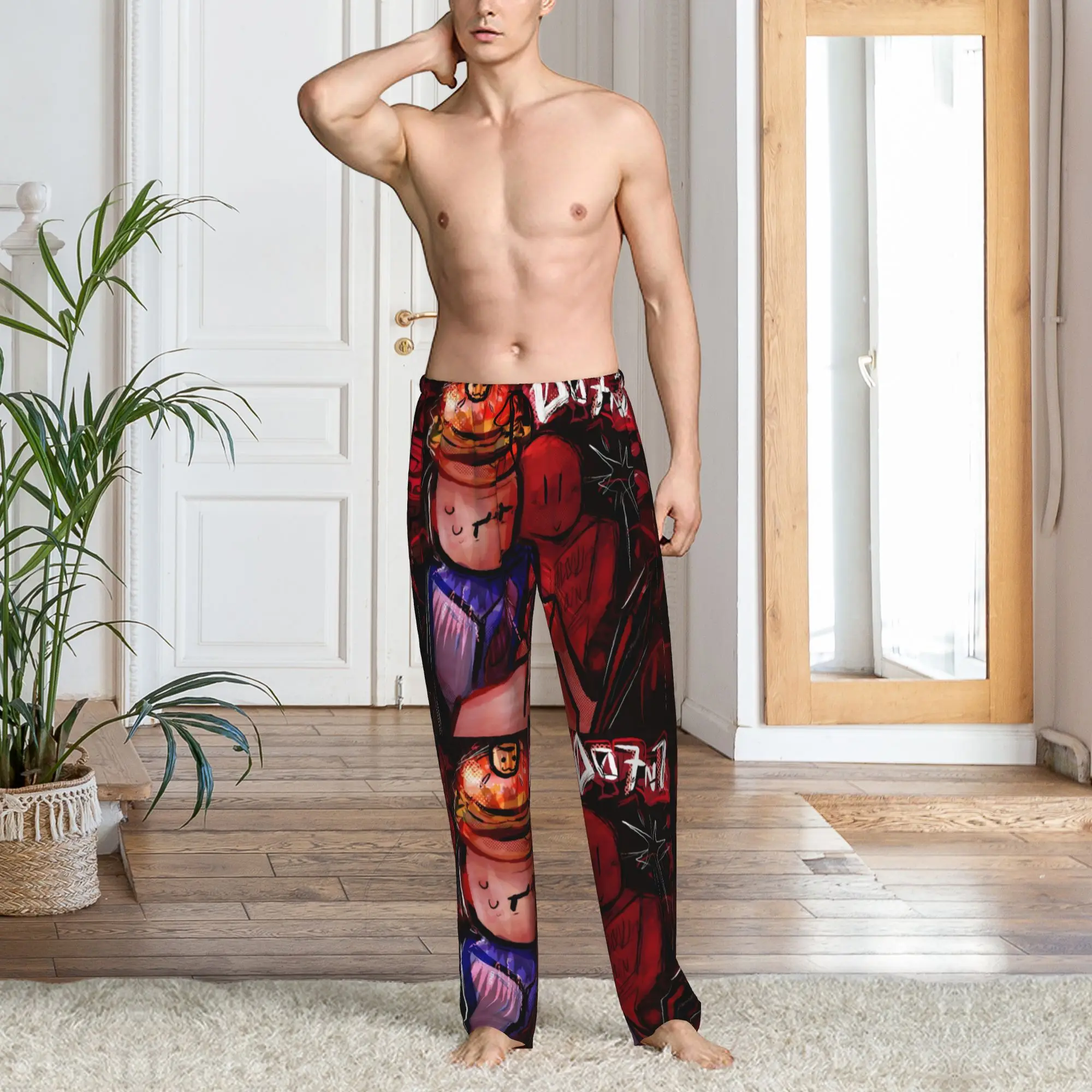 Custom Forsakens Coolkidd Pajama Pants Men Horro Game Lounge Sleep Drawstring Sleepwear Bottoms with Pockets view 6