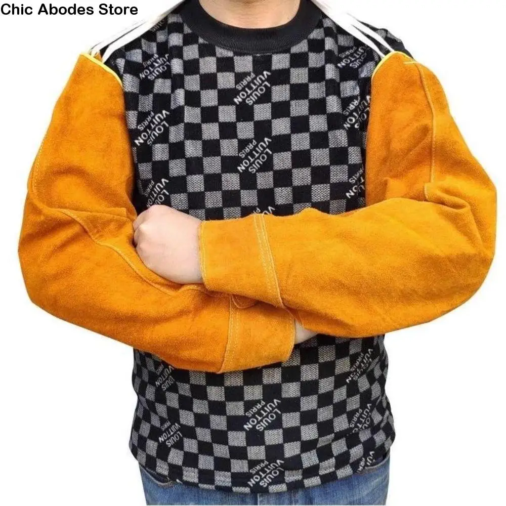 

Non-stick Liner Leather Welding Work Sleeves Heat Flame Resistant Arm Protection Welding Arm Sleeve Thickened Wear-resistant