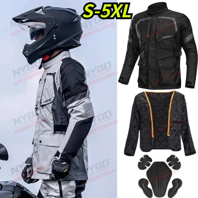 LYSCHY Motorcycle Riding Jacket, Warm and Waterproof Off-road Pants, Winter Men's and Women's Outdoor Travel Rally Jacket