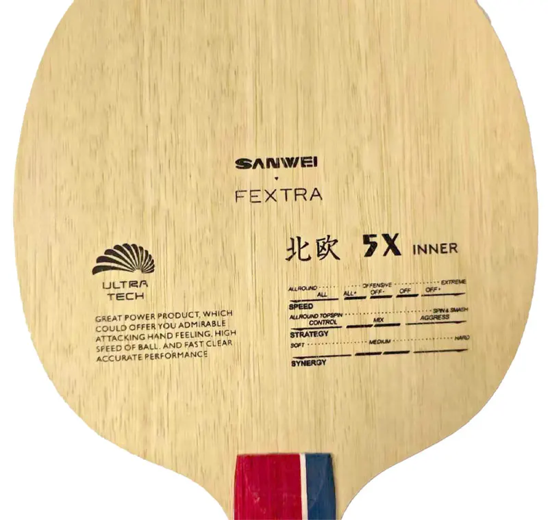 Original SANWEI FEXTRA 5X Table Tennis Blade Inner Outer Basalt Fiber Ping Pong Paddle Professional 7-Ply Table Tennis Racket