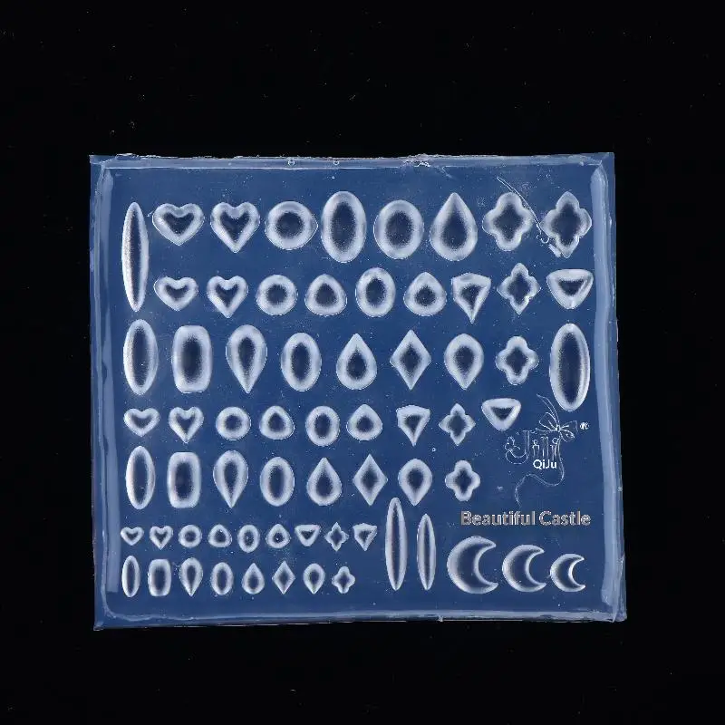 3D Silicone Mold Gemstone Diamond Heart Oval Shape Nail Artistry DIY Transparent Manicure Template For Decorative Nail Trinkets