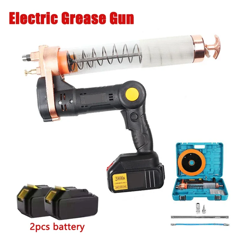 18V Electric Grease Gun 600cc Cordless High Voltage Grease Gun Charging Wireless Portable Excavator Power Tool Lithium Battery