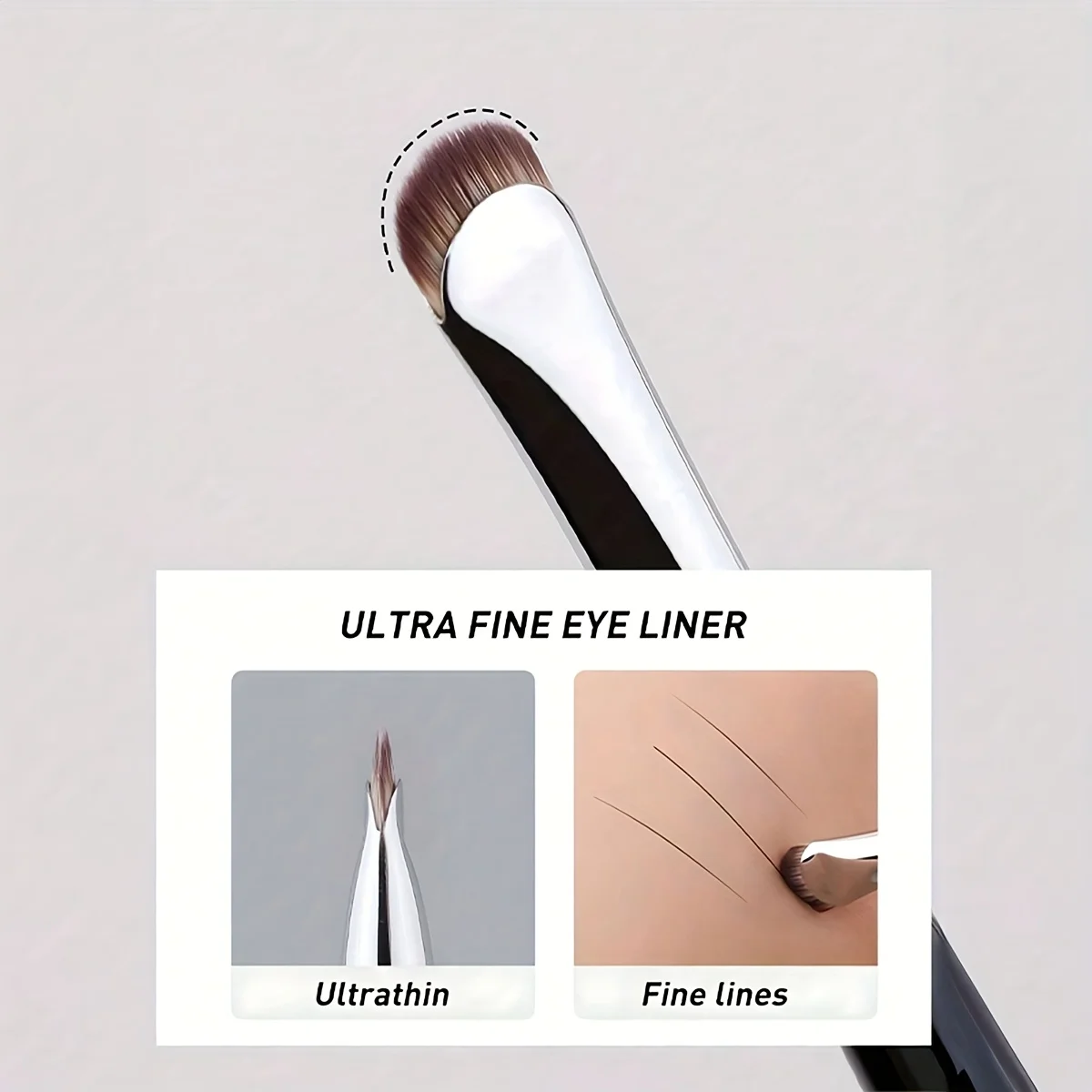 2pcs Makeup Tools, Soft Bristle New Black Crescent-Shaped Eyeliner Brushes, Line Brushes, Lip Brushes, Concealer Brushes, Detail