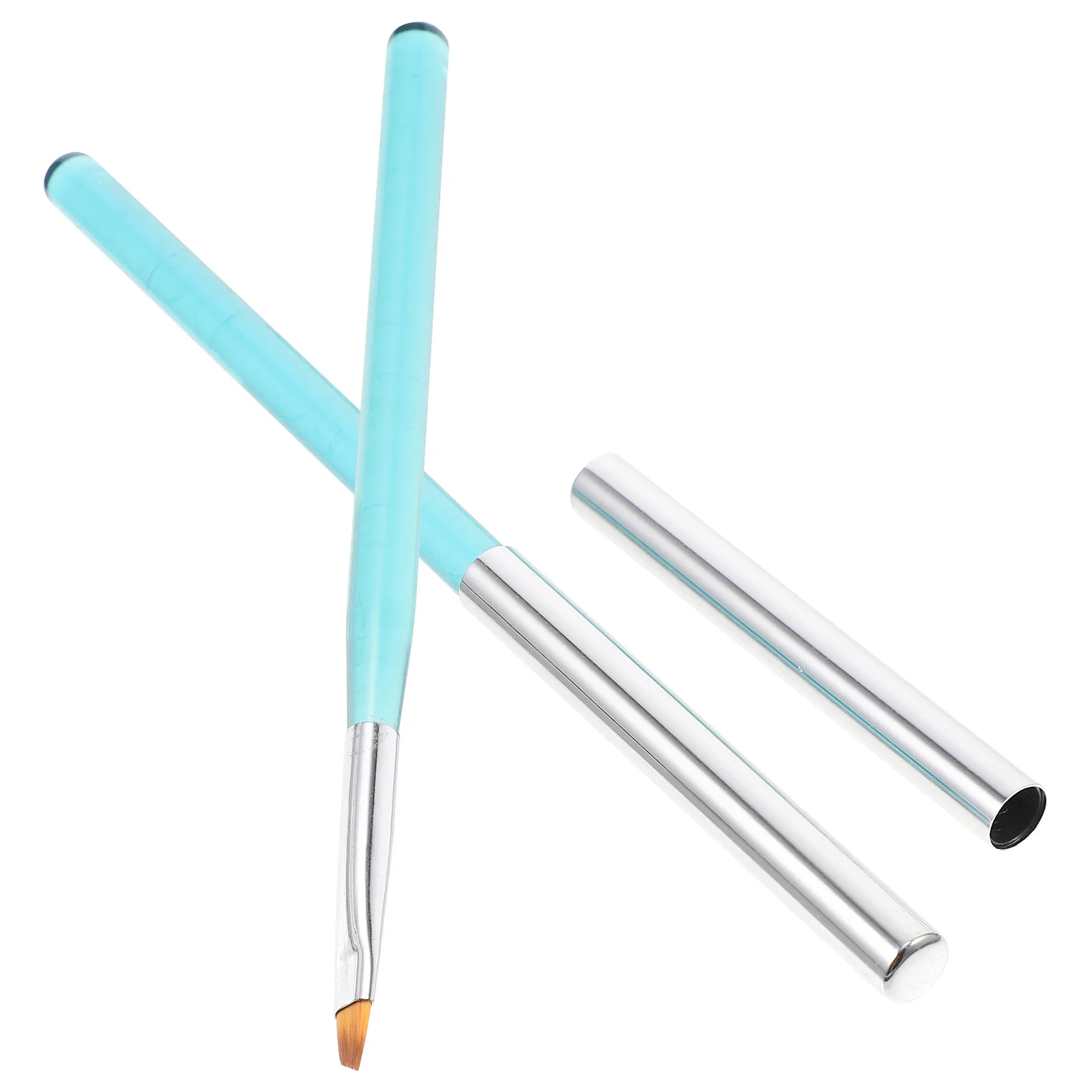 

2Pcs Nail Clean Up Brushes Dual Ended Angled Round Heads Manicure Tool for Acrylic Nails Dust Removal Nail Art Supplies Kit