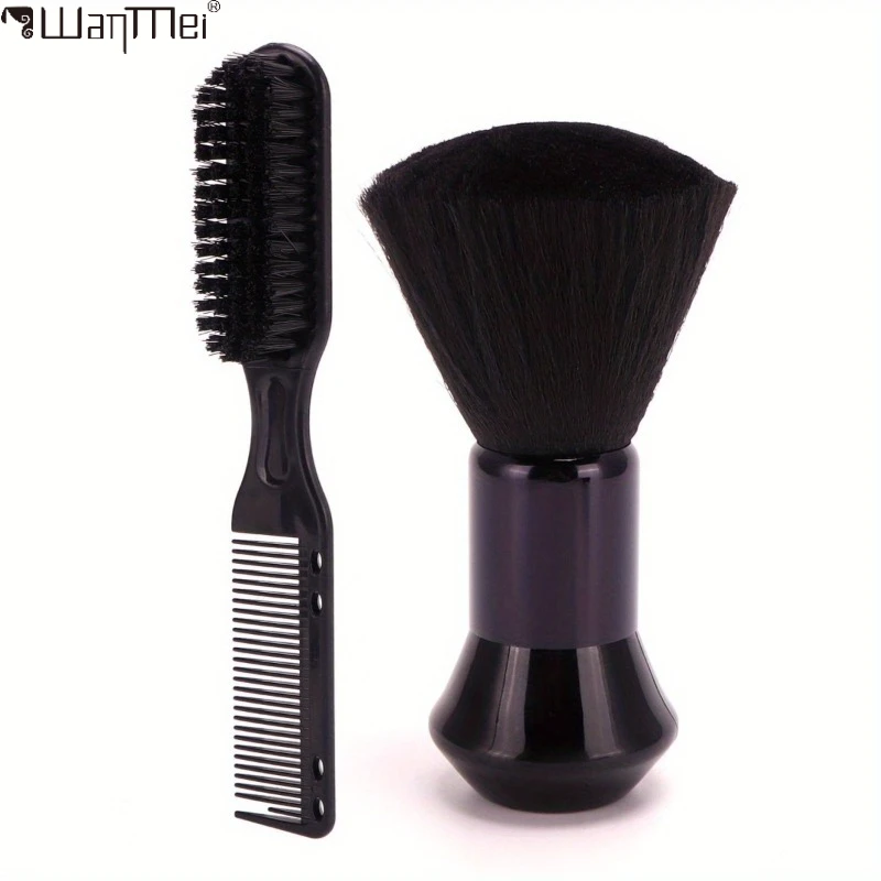Barber Neck Brush Dual Purpose Hair Comb Soft Bristle Hairdressing Cleaning Brush for Neckline Clippings Men's Grooming Tool Kit
