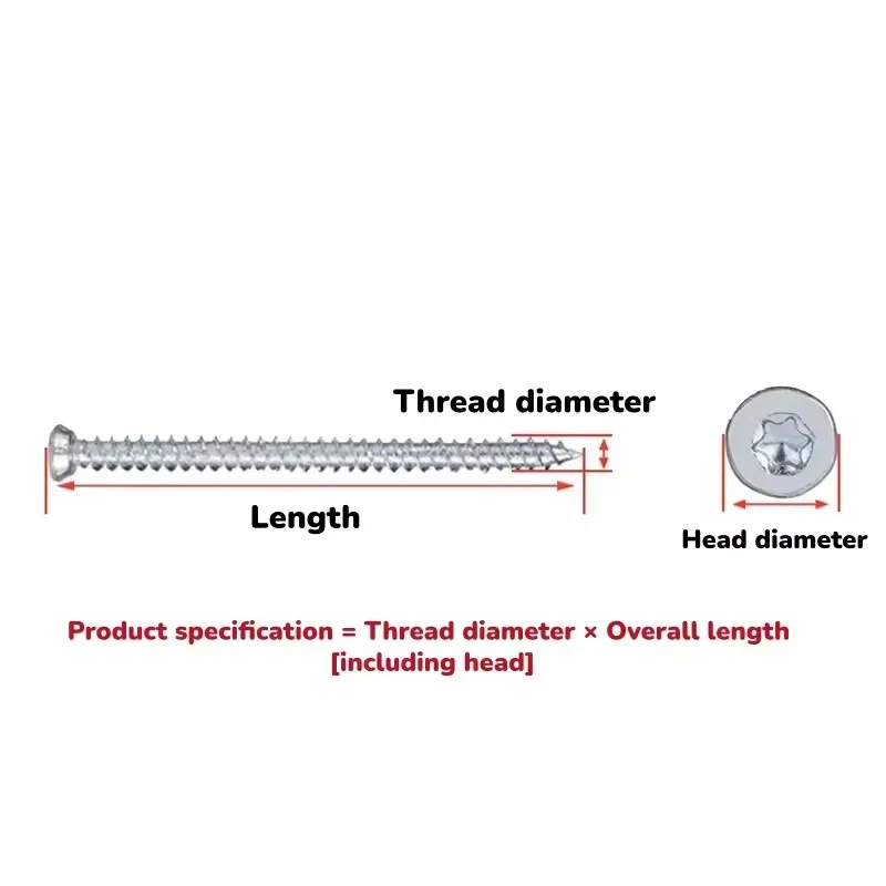 8.8 Grade Torx T30 Self Tapping Concrete Screws Countersunk Head 7.5mm For Door Window Installation