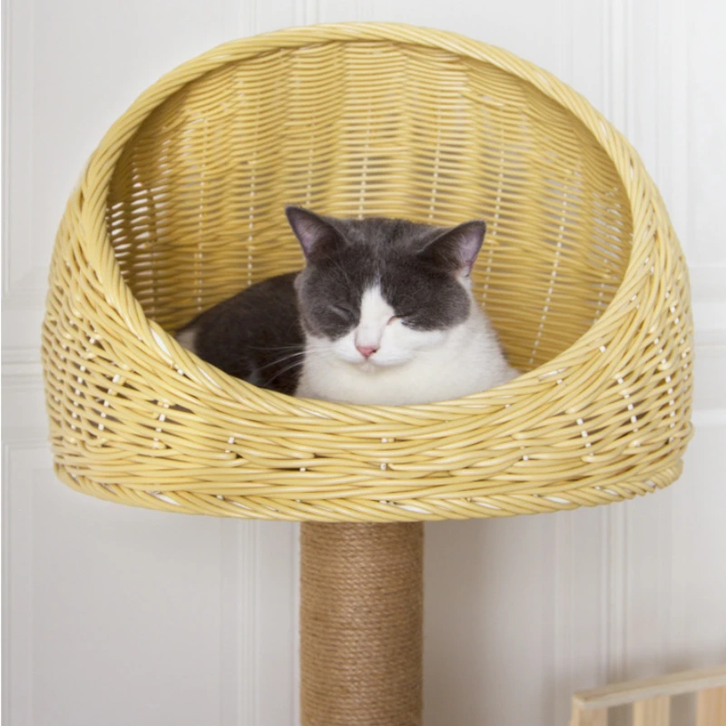 Solid wood multi-layer cat climbing frame space capsule cat villa multi-layer cat jumping platform cat scratching board