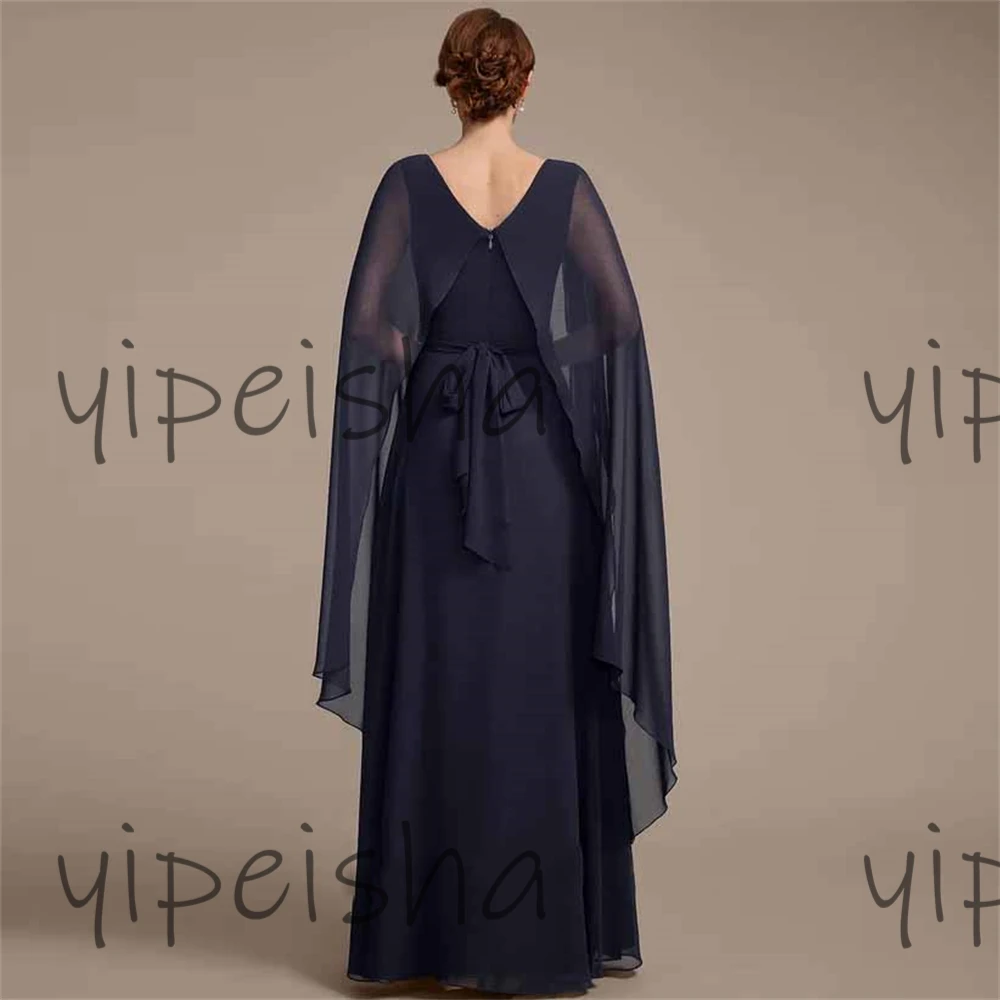 Customized Saudi Arabia Simple Evening dress A-line woman of the bride luxury wedding Chiffion sleeveless Waist Fold Crew dress