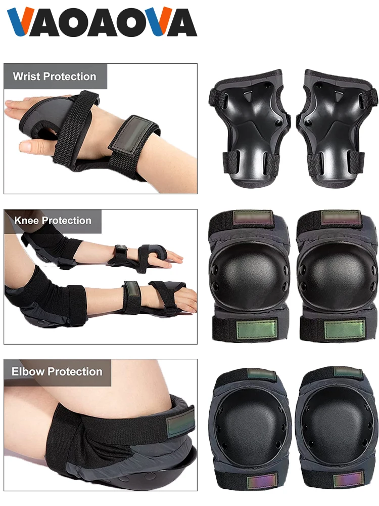 AliExpress VAOAOVA 6Pcs Kids Youth Sports Protective Gear Set Knee Elbow Wrist Pads for Roller Skates Cycling Bike Skateboard Inline Riding