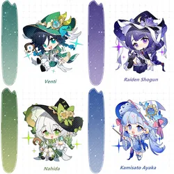 Game Genshin Impact Wanderer Raiden Shogun Kamisato Ayaka Keychain Pendant New Cartoon Anime Cute Backpack Jewelry Badge Gift