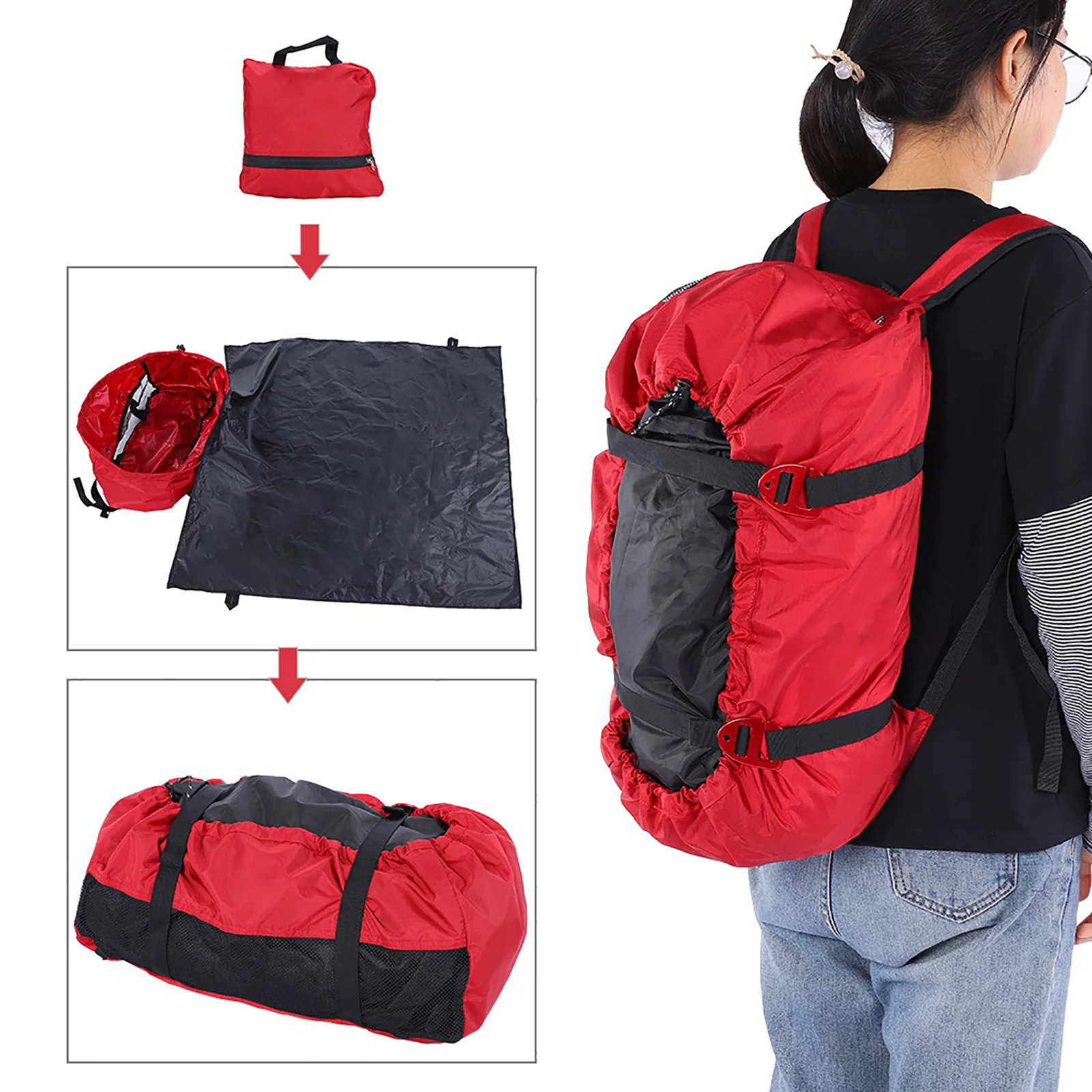 Camping Bag Climbing Bag Outdoor Bag Hiking Bag Rock Climbing Rope Kit Bag Folding Shoulder Strap for Outdoor Camping Hiking