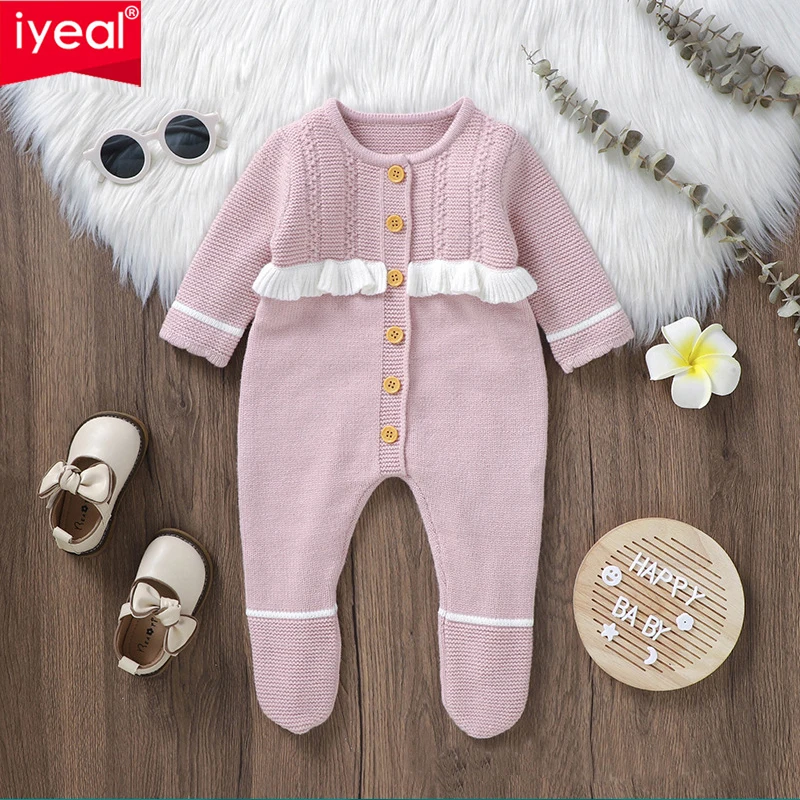 

IYEAL Baby Girl Romper Knitted Newborn Baby Clothes Romper Infant Toddler Jumpsuit For Kids Cotton Toddler Baby Girls Overall