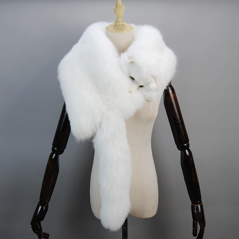 2024 Luxury Brand Real Fox Fur Scarves Women Winter Real Natural Whole Fox Fur Collar Ring Warm Soft Genuine Real Fox Fur Scarf