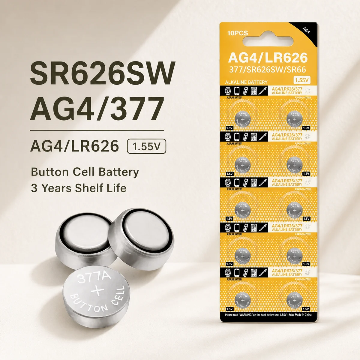 Alkaline Button Cell Battery AG4 377 SR626SW SR626 177 376 626A LR66 LR626 10-50PCS Coin Batteries Set For Watch Toy Clock