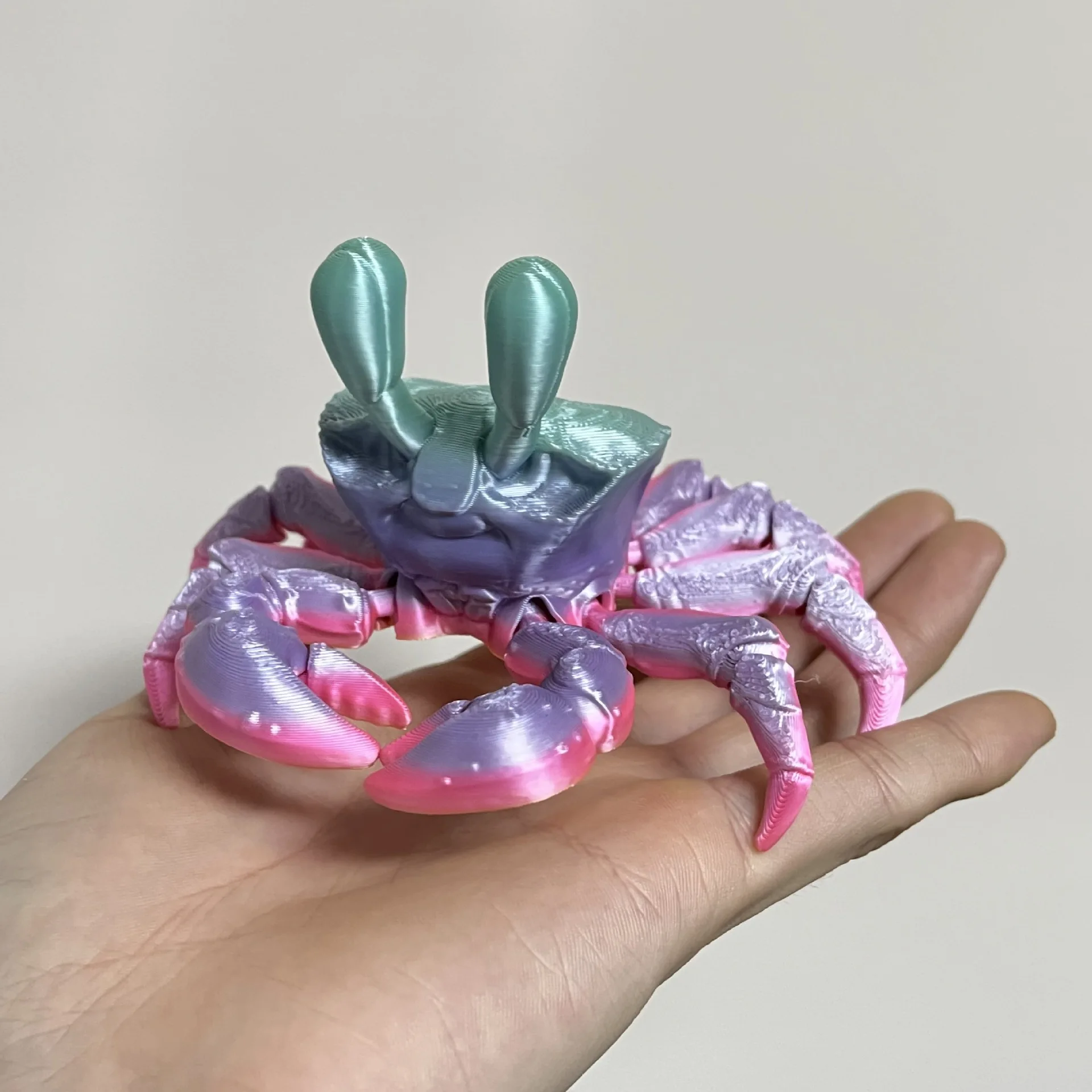 New 3D Printing Dazzle Color Crab Multi-joint Movable Simulation Crab Toy Model Desktop Decoration Small Ornaments Funny Gifts