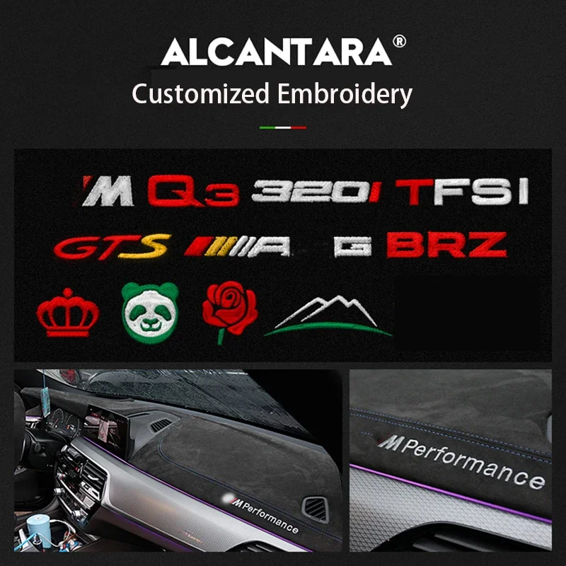 غطاء لوحة القيادة في الكانتارا لـ Tesla Model 3 Model Y 2016- 2022 غطاء لوحة القيادة باللون الأحمر مجموعة تعديل ملحقات السيارة